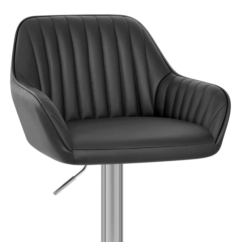 Tabouret de Bar Cuir Véritable - Tokyo Noir