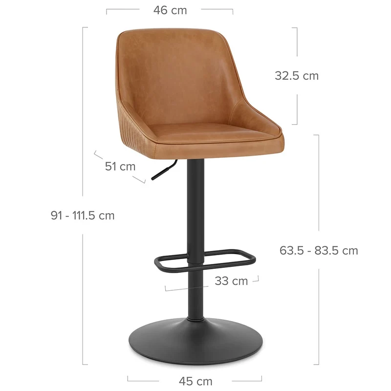 Tabouret Cuir Véritable - Canberra Marron