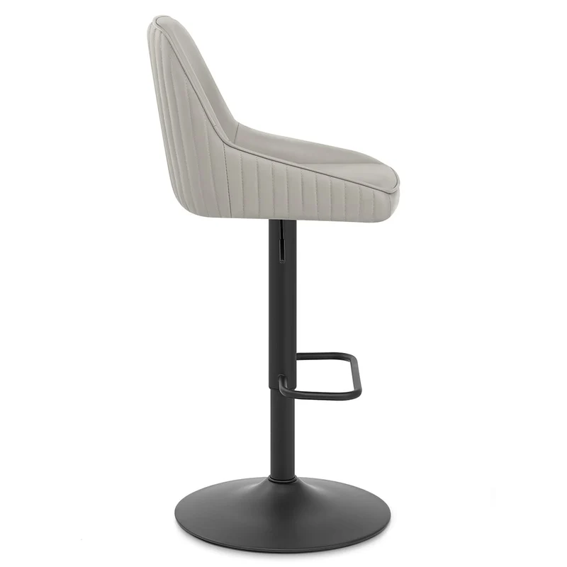 Tabouret Cuir Véritable - Canberra Gris