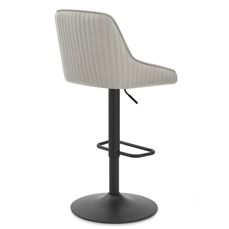 Tabouret Cuir Véritable - Canberra Gris