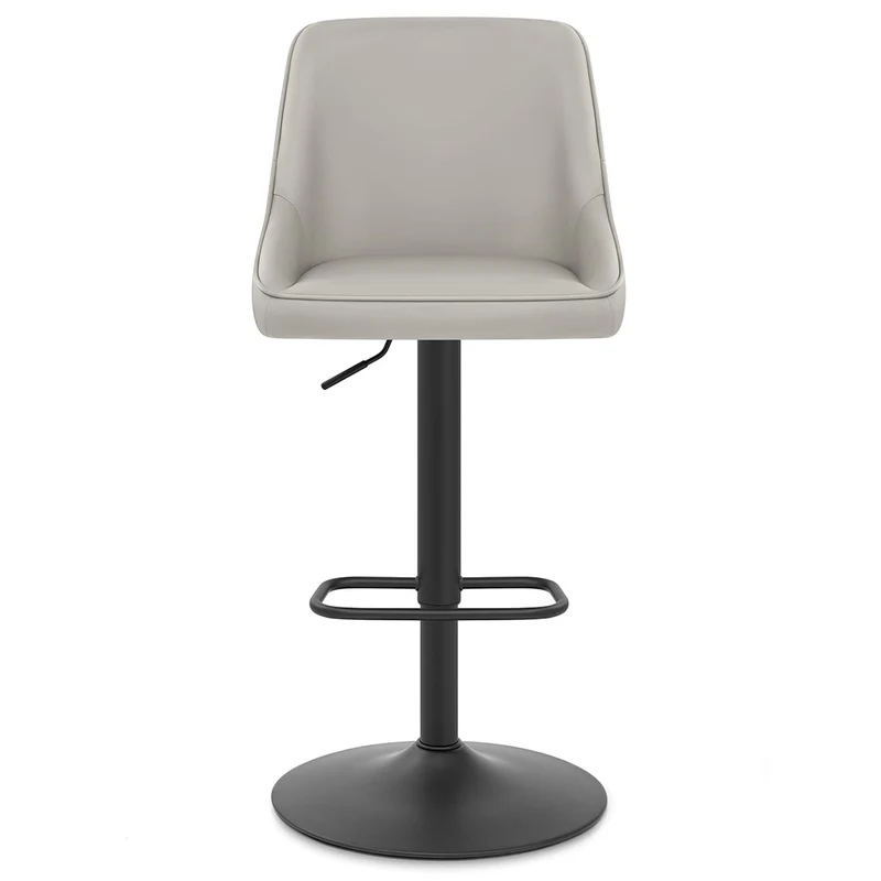 Tabouret Cuir Véritable - Canberra Gris