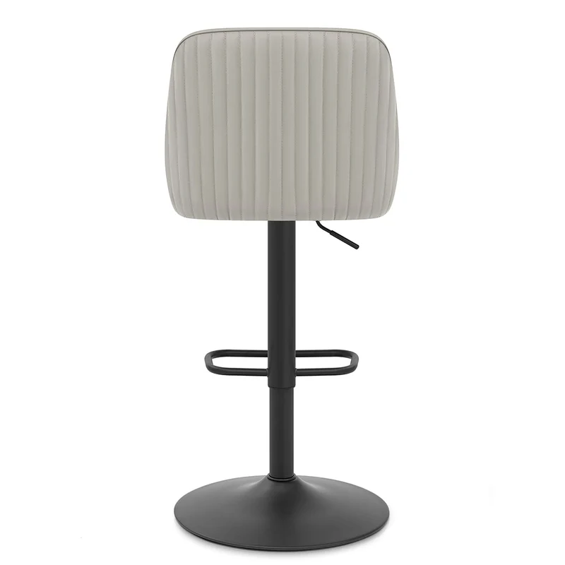 Tabouret Cuir Véritable - Canberra Gris