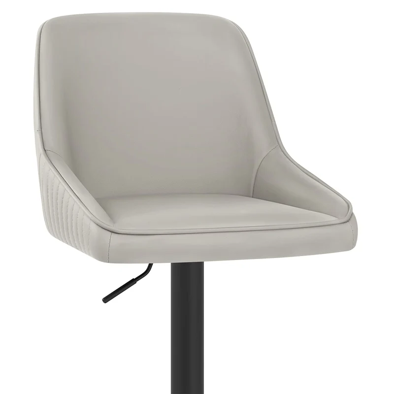 Tabouret Cuir Véritable - Canberra Gris