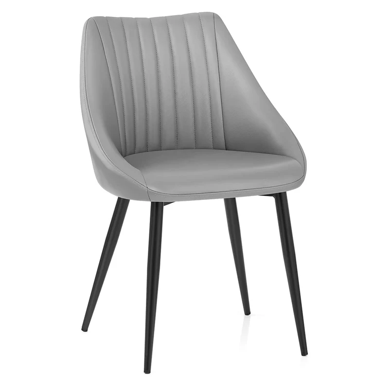 Chaise Cuir Véritable - Strata Gris
