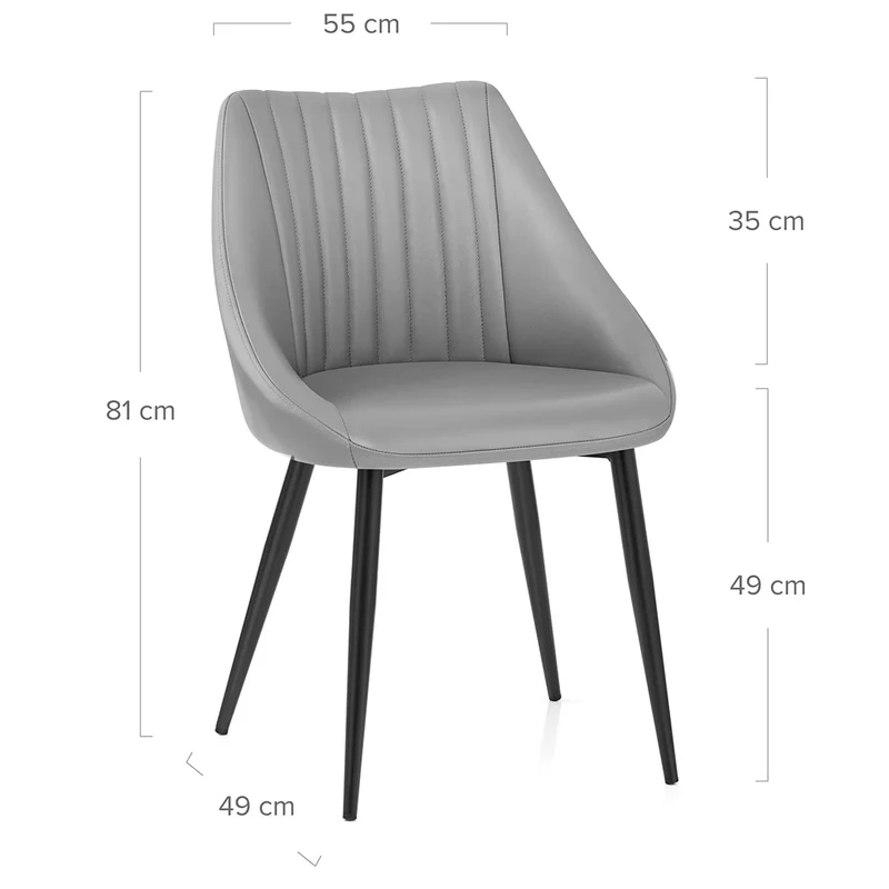 Chaise Cuir Véritable - Strata Gris