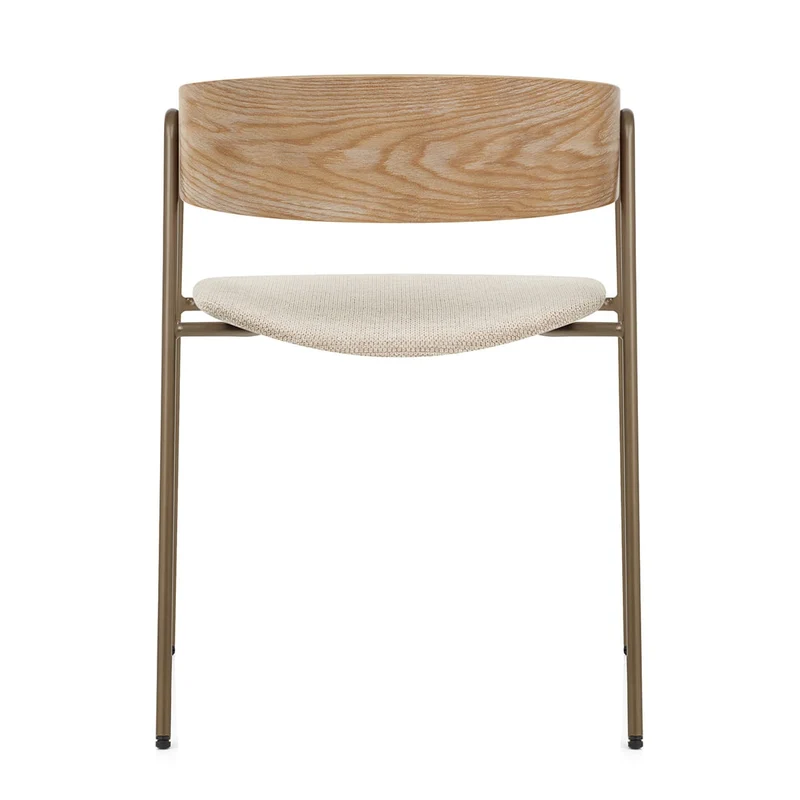 Chaise Chêne Tissu - Lauren Crème