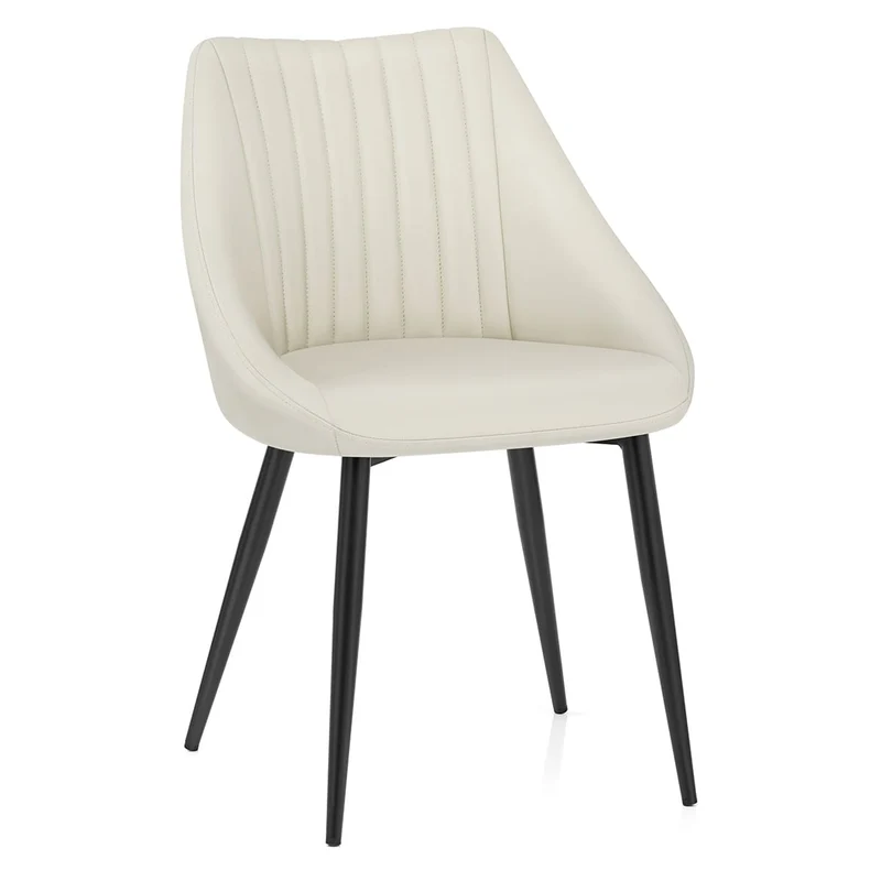 Chaise Cuir Véritable - Strata Crème
