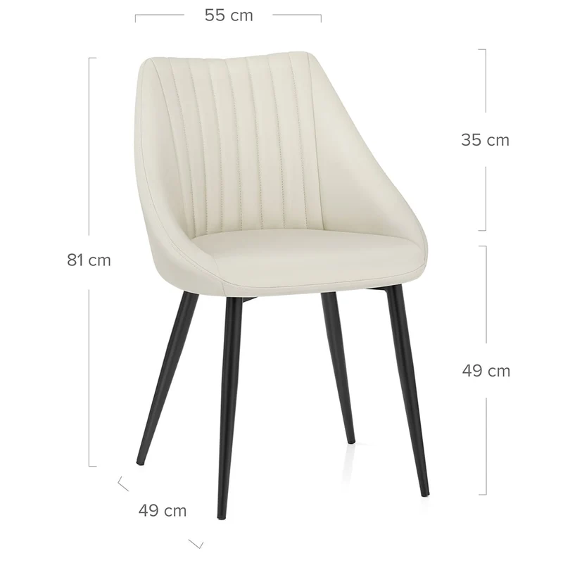 Chaise Cuir Véritable - Strata Crème