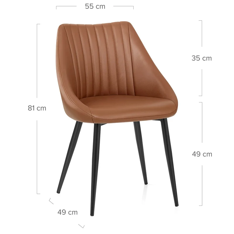 Chaise Cuir Véritable - Strata Marron