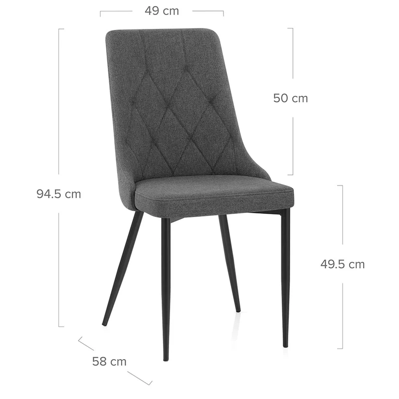 Chaise Tissu - Phoebe Gris Foncé