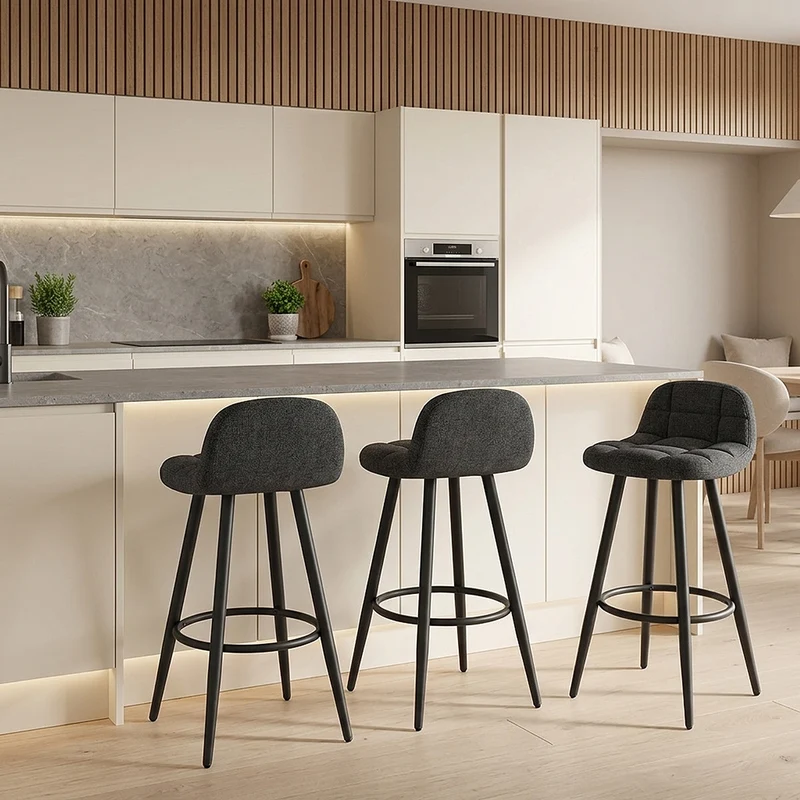 Tabouret Tissu - Solo Gris Foncé