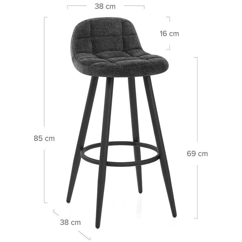 Tabouret Tissu - Solo Gris Foncé