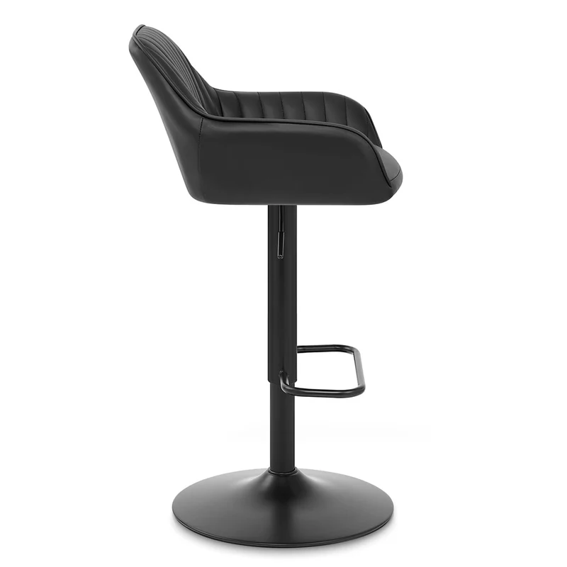 Tabouret Cuir Véritable - Sol Noir
