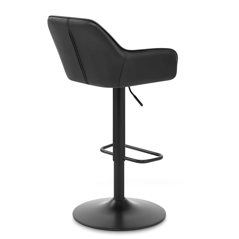 Tabouret Cuir Véritable - Sol Noir