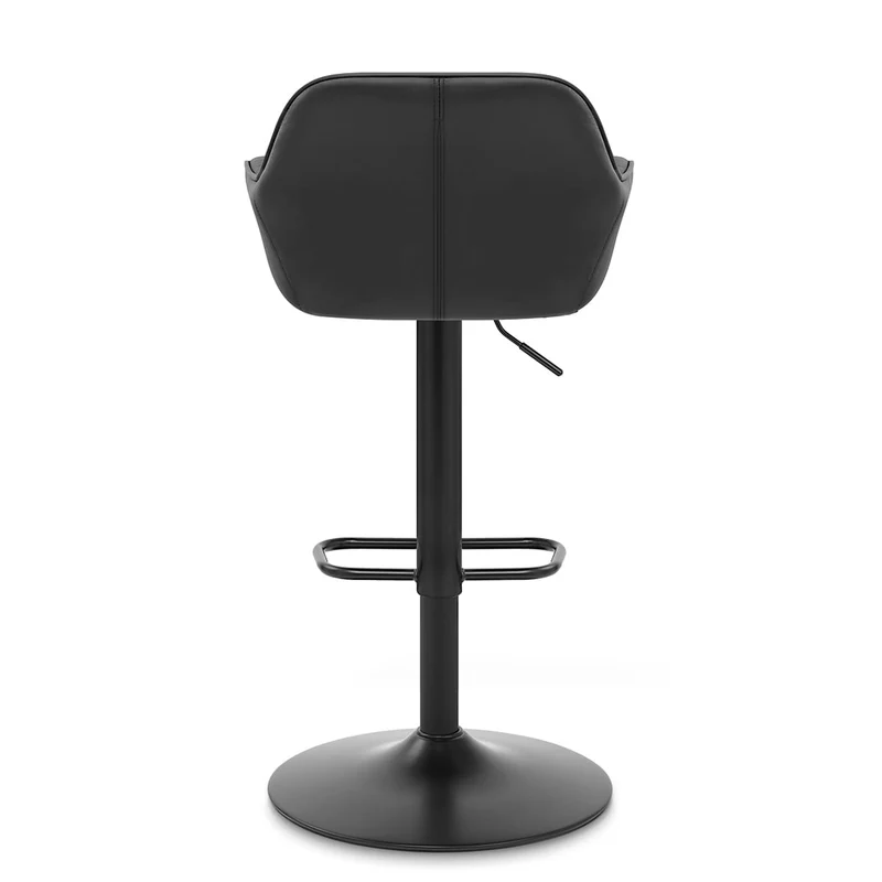 Tabouret Cuir Véritable - Sol Noir