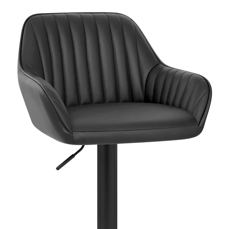 Tabouret Cuir Véritable - Sol Noir