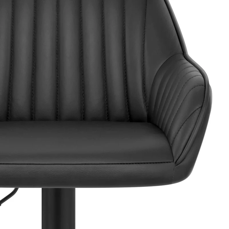 Tabouret Cuir Véritable - Sol Noir