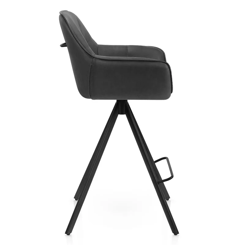 Tabouret Faux Cuir - Venice Gris Foncé