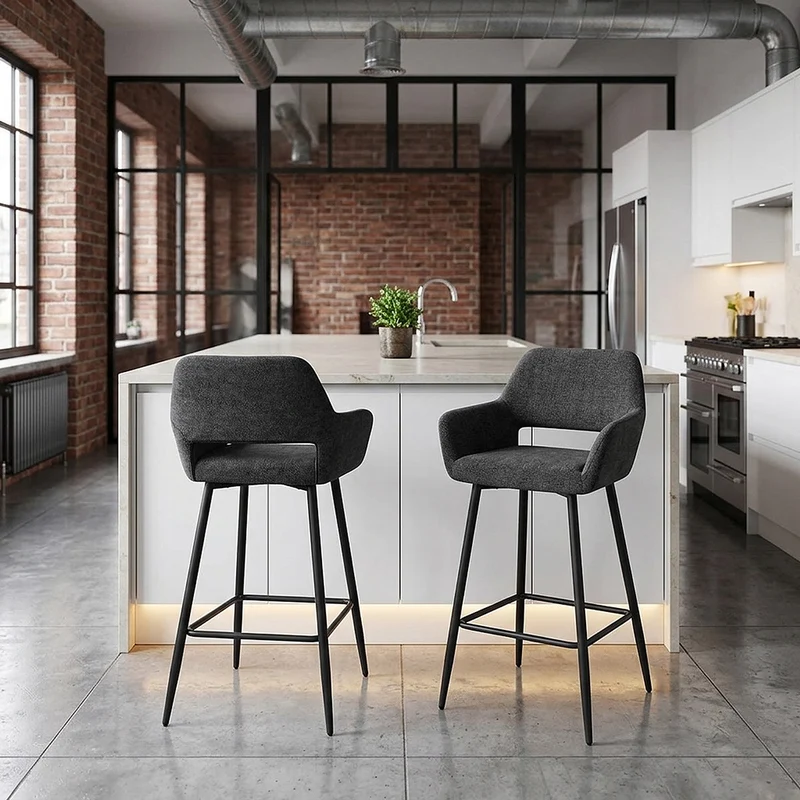 Tabouret Tissu - Raven Noir