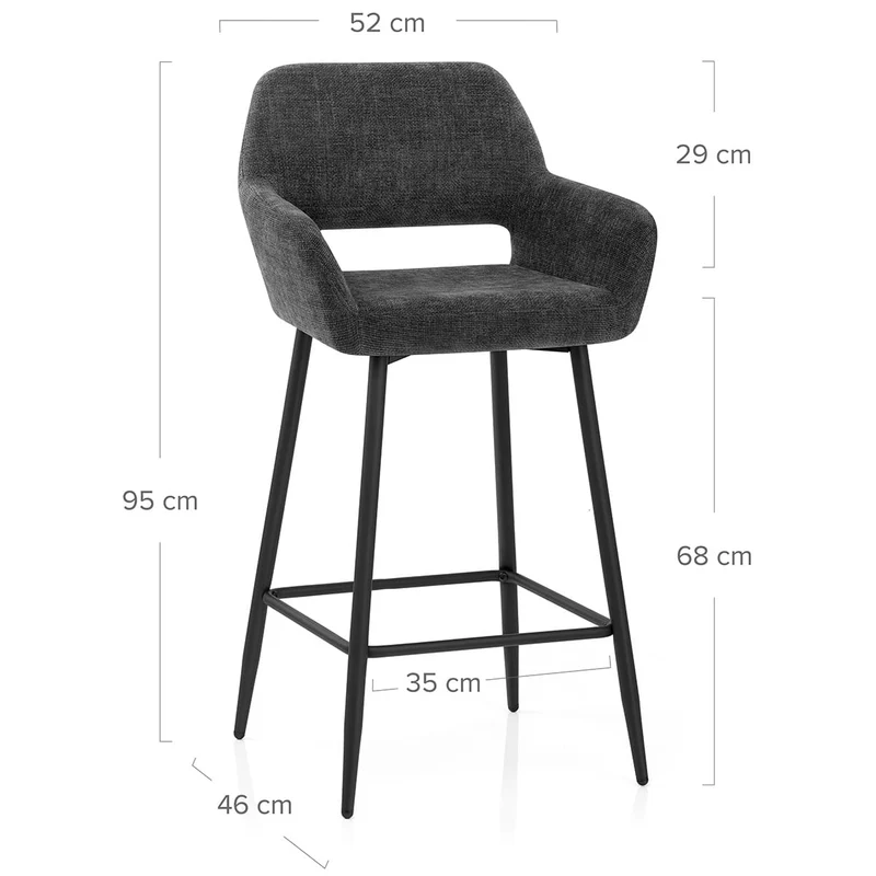 Tabouret Tissu - Raven Noir