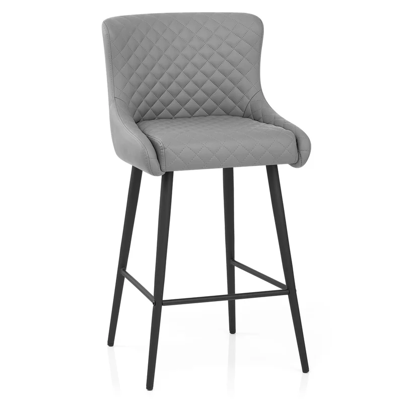 Tabouret de Bar Faux Cuir - Provence Gris