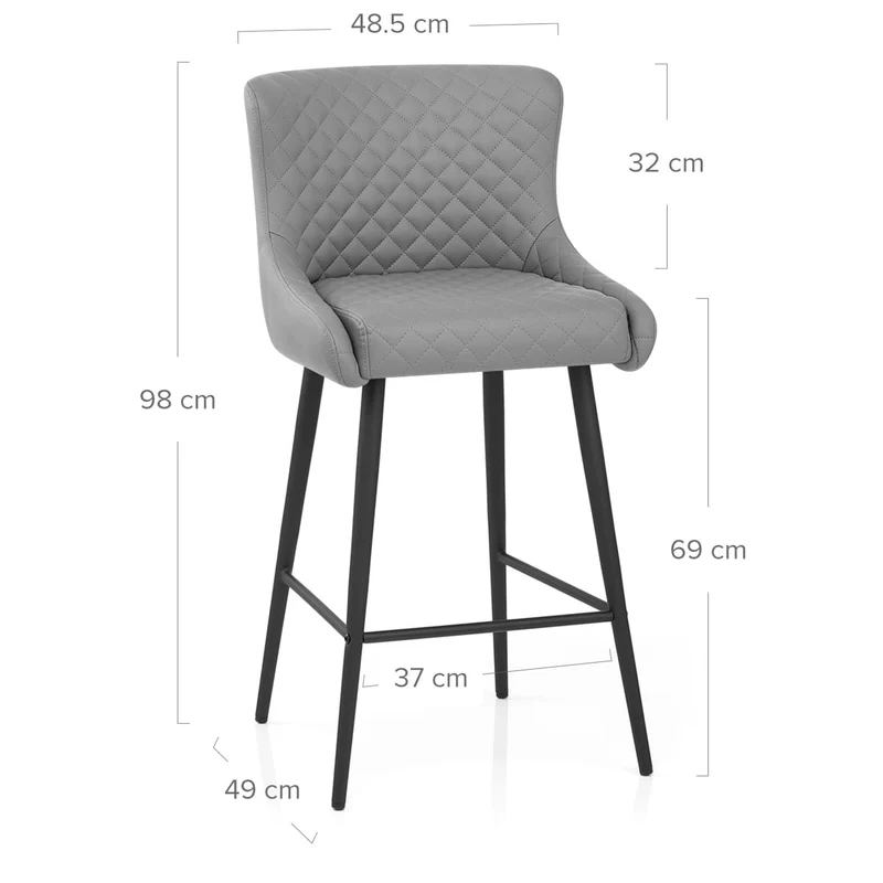 Tabouret de Bar Faux Cuir - Provence Gris