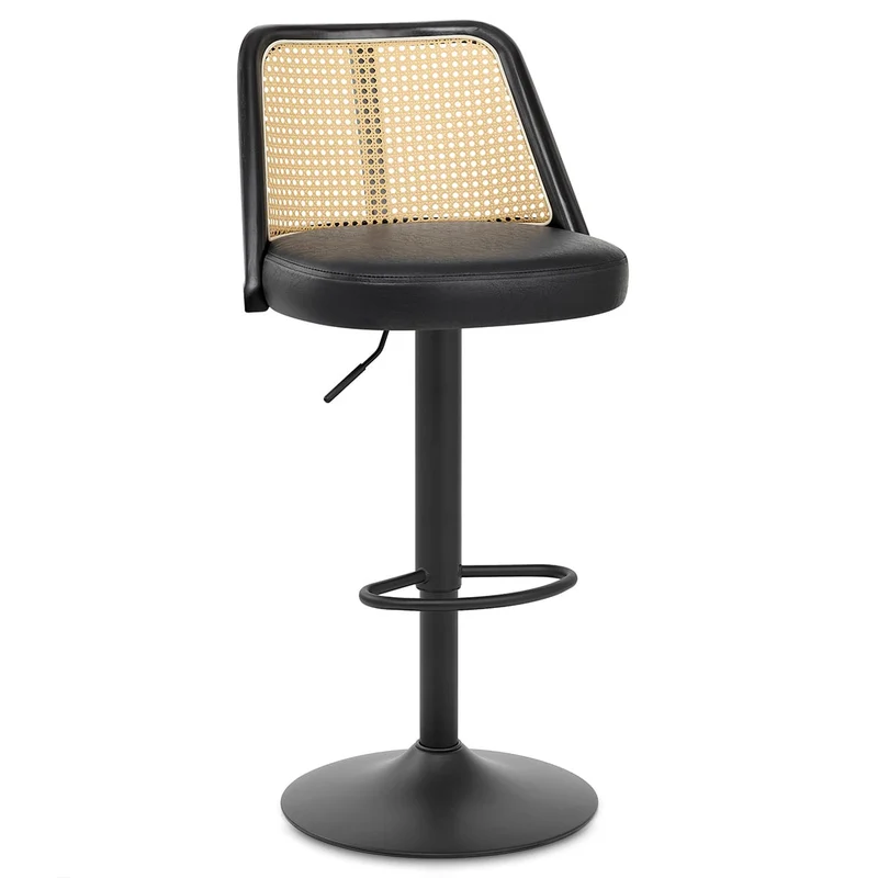 Tabouret de Bar Faux Cuir - Drew Noir