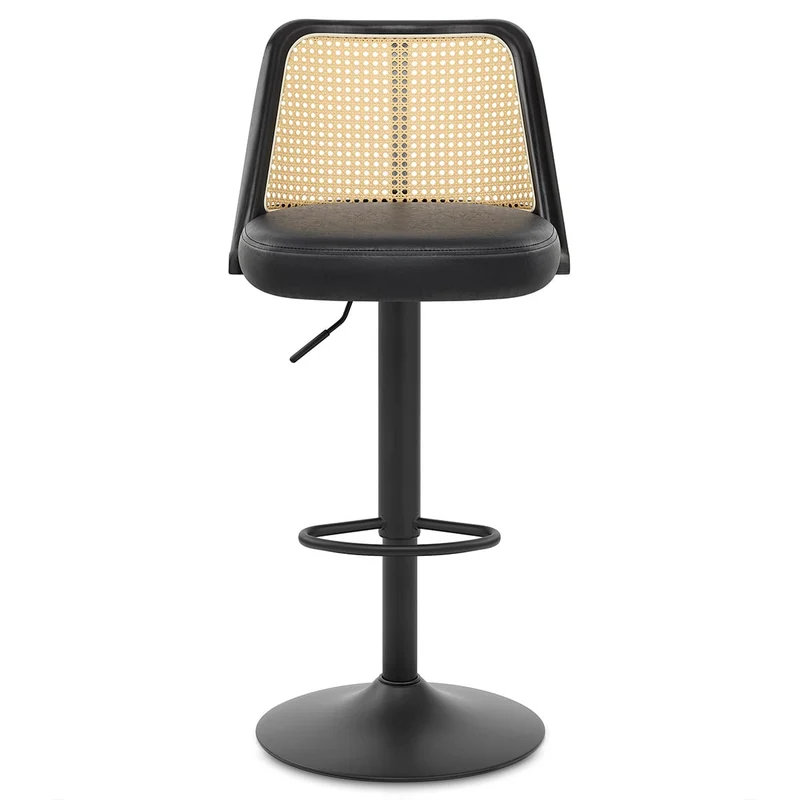 Tabouret de Bar Faux Cuir - Drew Noir