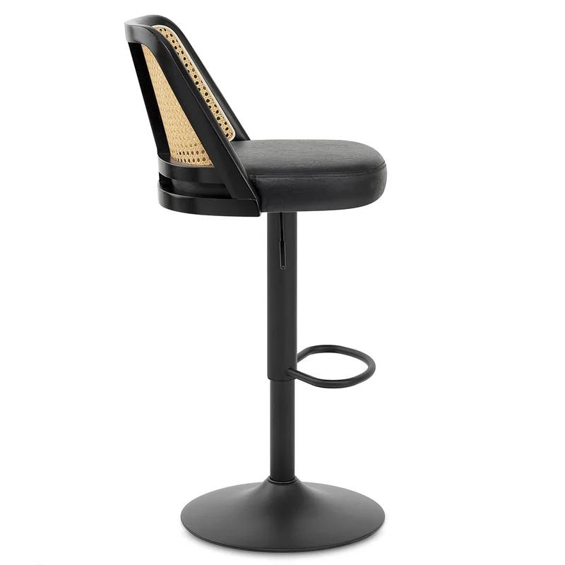 Tabouret de Bar Faux Cuir - Drew Noir