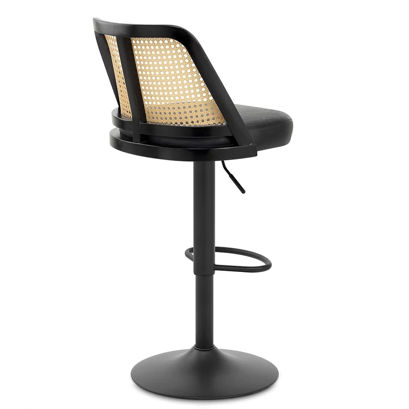 Tabouret de Bar Faux Cuir - Drew Noir
