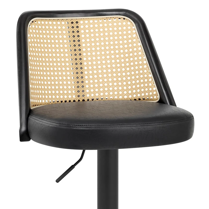 Tabouret de Bar Faux Cuir - Drew Noir