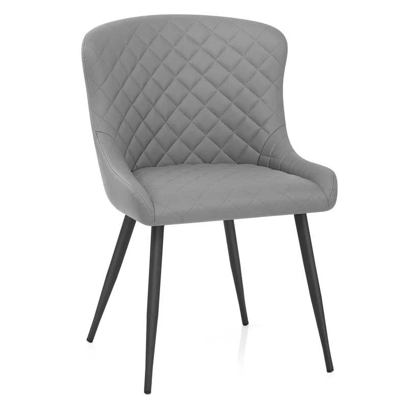 Chaise Métal Faux Cuir - Provence Gris