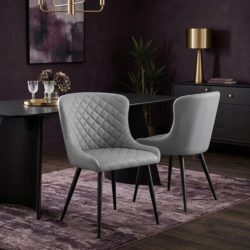 Chaise Métal Faux Cuir - Provence Gris