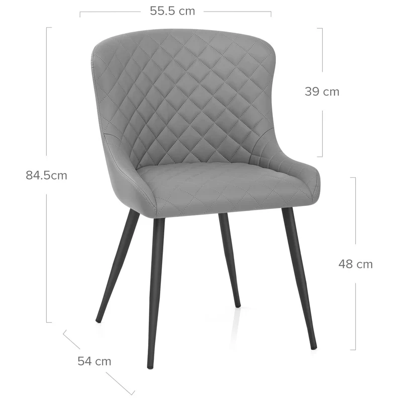 Chaise Métal Faux Cuir - Provence Gris