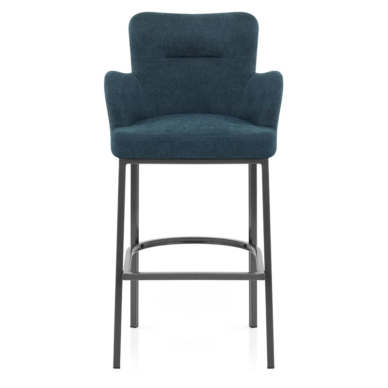 Tabouret de Bar Tissu - Porter Bleu