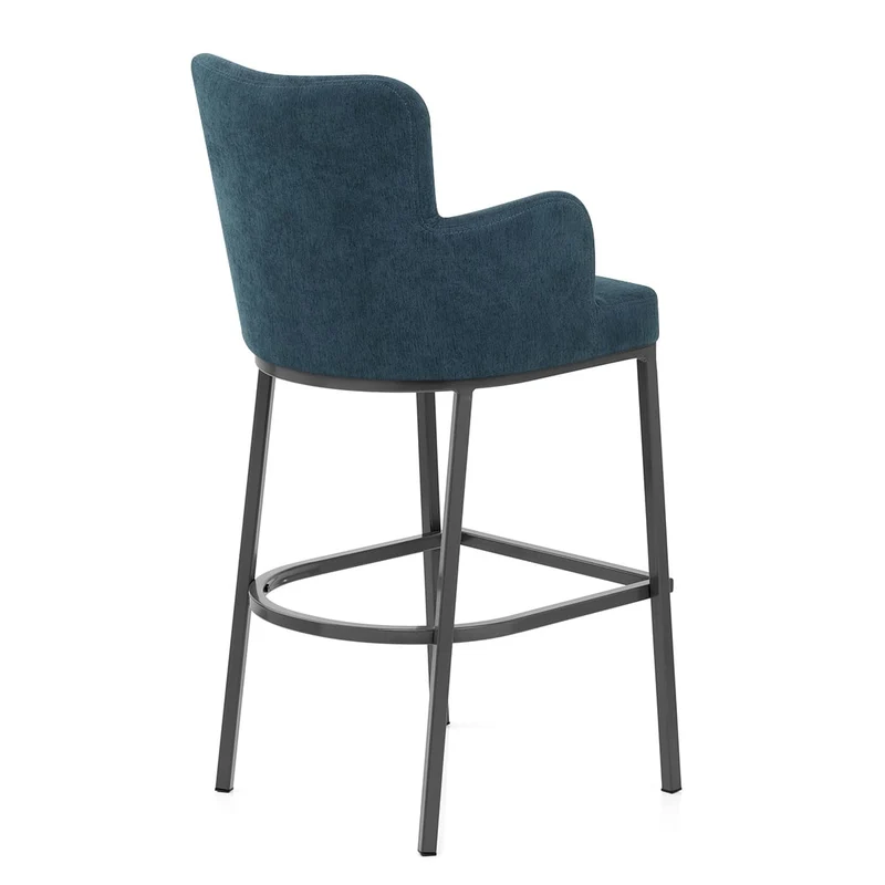 Tabouret de Bar Tissu - Porter Bleu