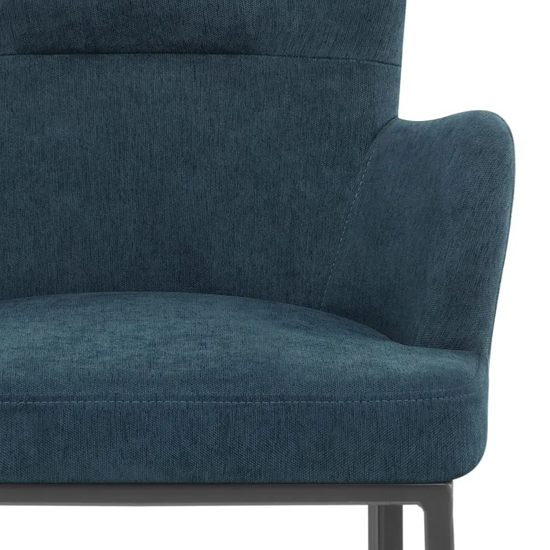 Tabouret de Bar Tissu - Porter Bleu