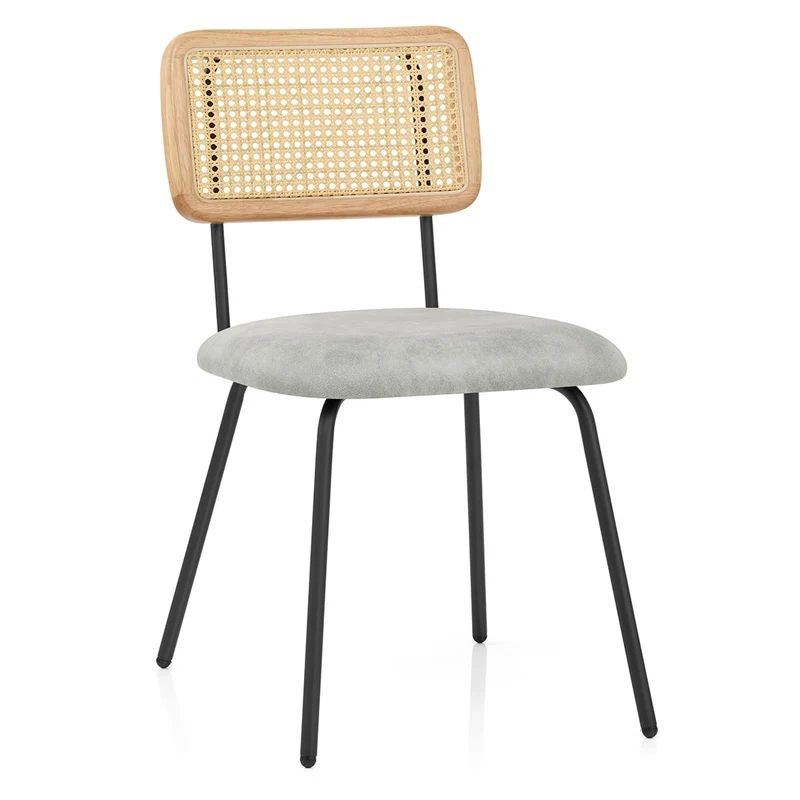 Chaise Faux Cuir - Cassis Gris