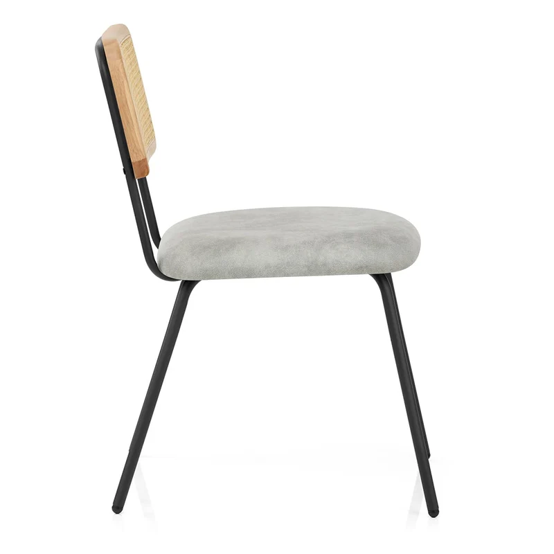Chaise Faux Cuir - Cassis Gris