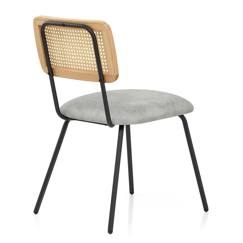 Chaise Faux Cuir - Cassis Gris