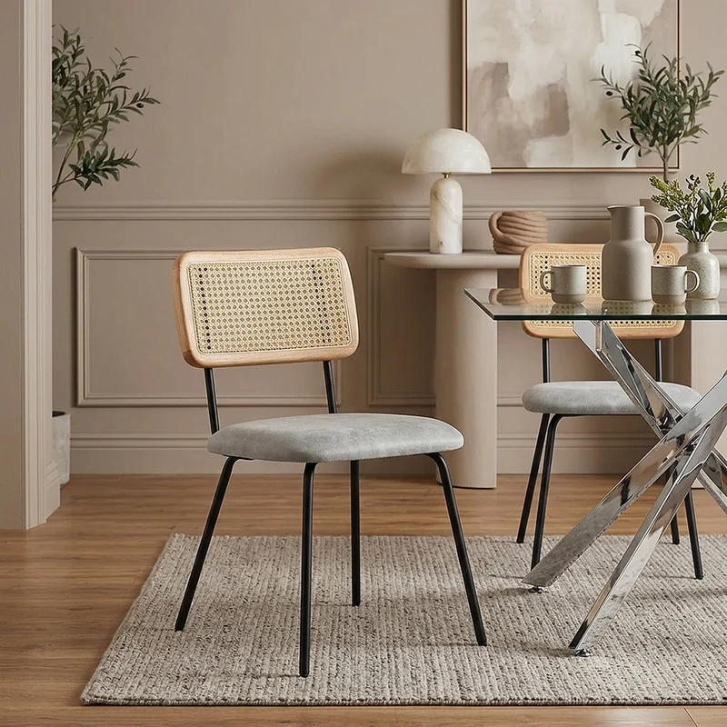 Chaise Faux Cuir - Cassis Gris