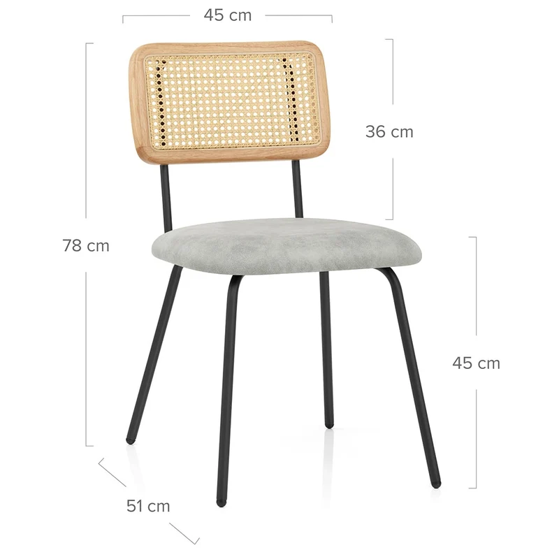 Chaise Faux Cuir - Cassis Gris