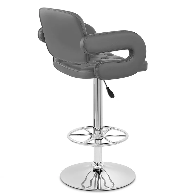 Chaise de Bar Faux Cuir Chrome - Polaris Gris