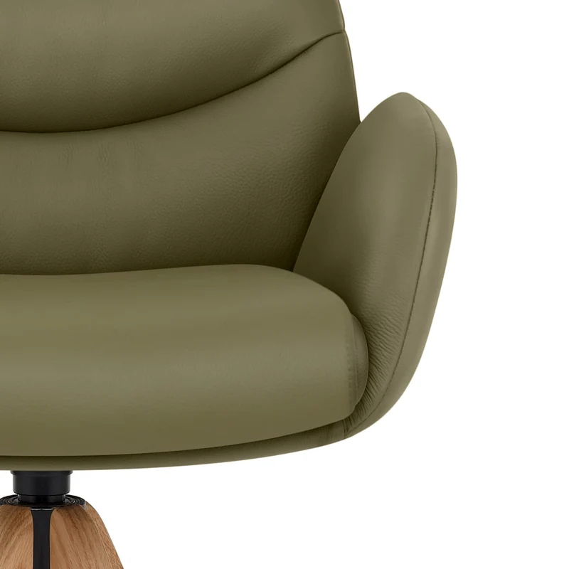 Chaise de Bar Bois Cuir Véritable - Madrid Vert