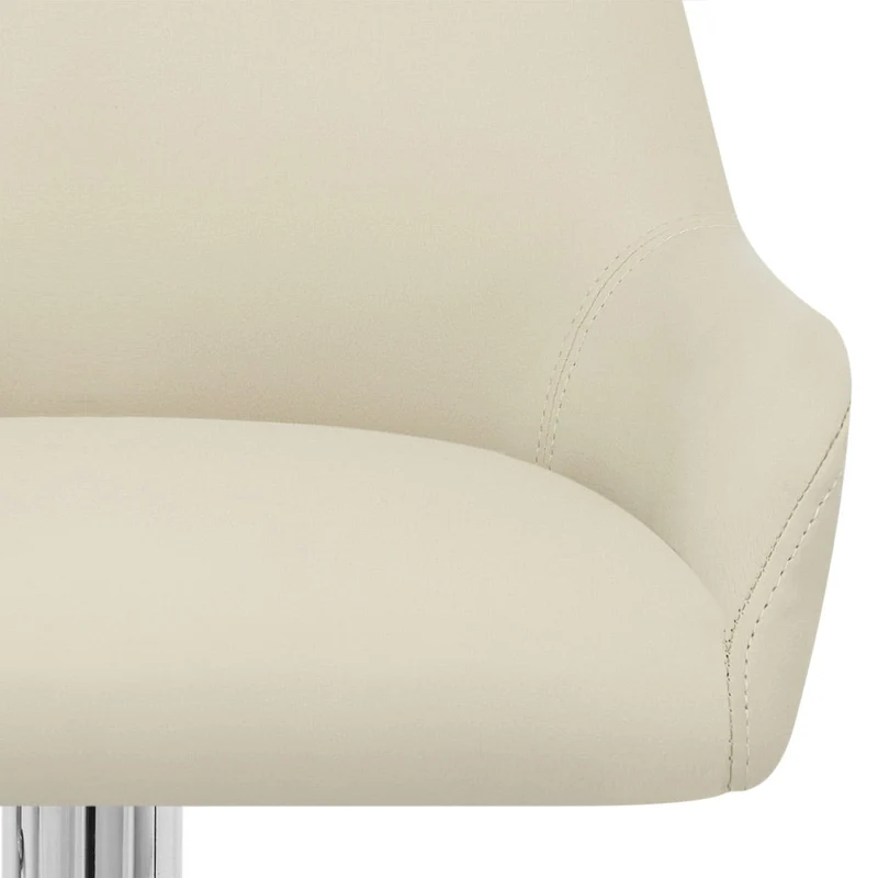Chaise de Bar Faux Cuir Chrome - Sassi Crème