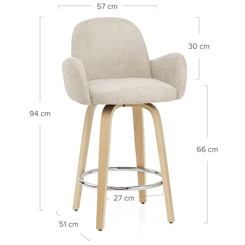 Tabouret de Bar Boucle - Romeo Crème