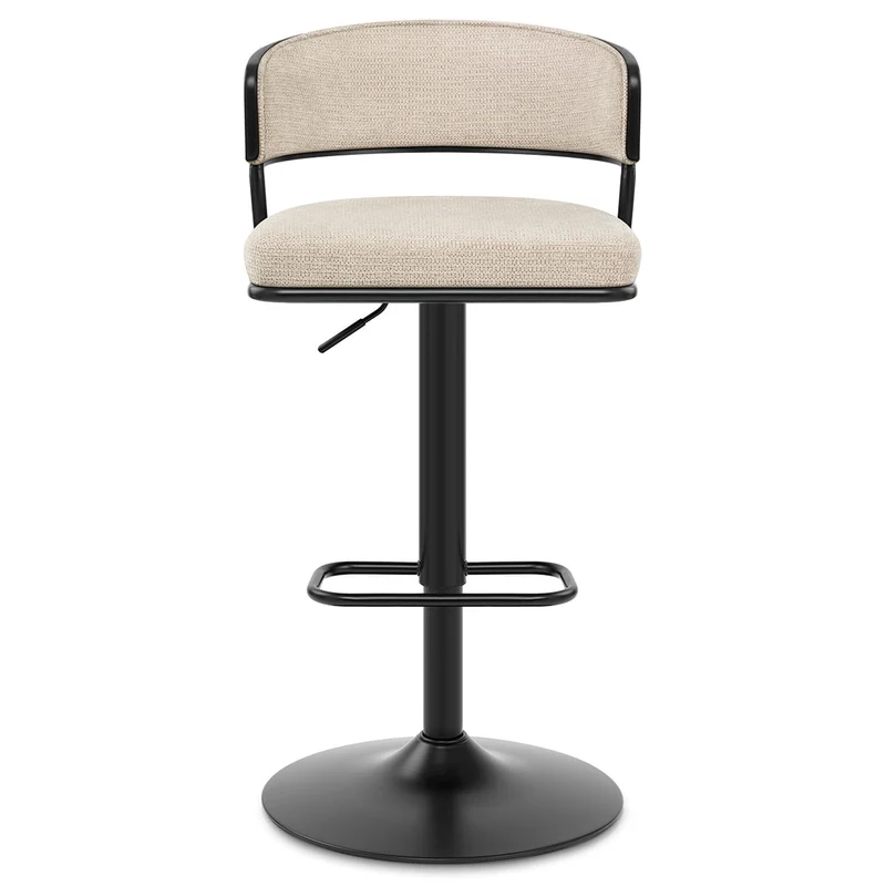 Tabouret de bar Tissu - Alexa Crème