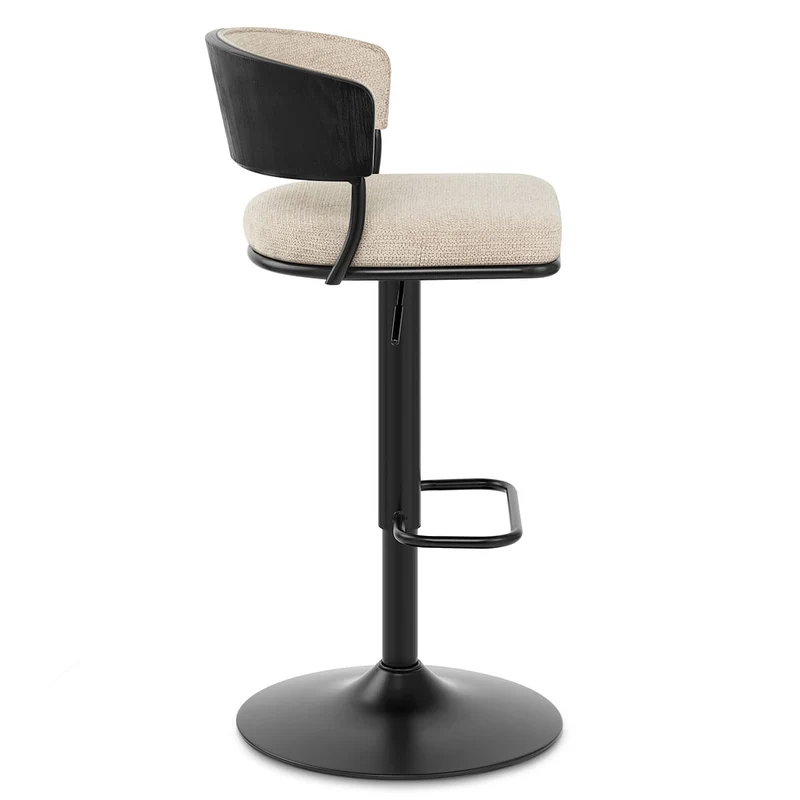 Tabouret de bar Tissu - Alexa Crème