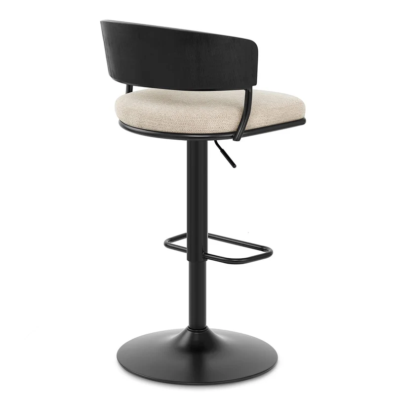 Tabouret de bar Tissu - Alexa Crème