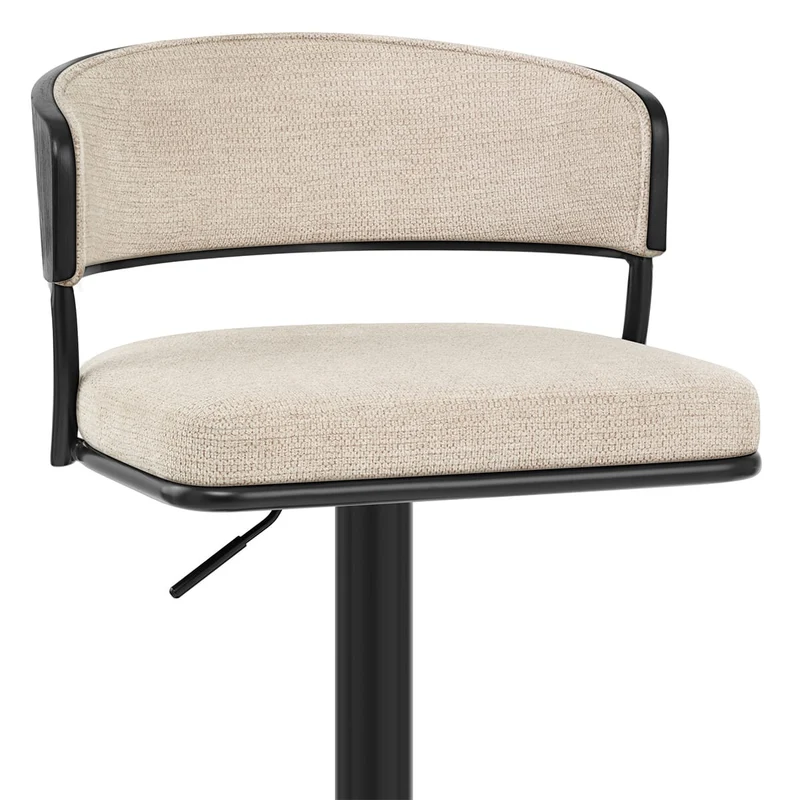 Tabouret de bar Tissu - Alexa Crème